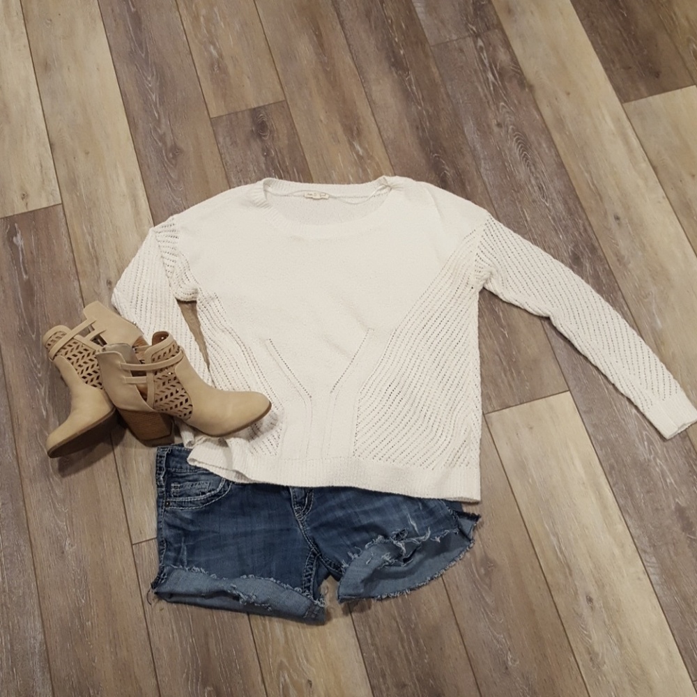White light weight sweater